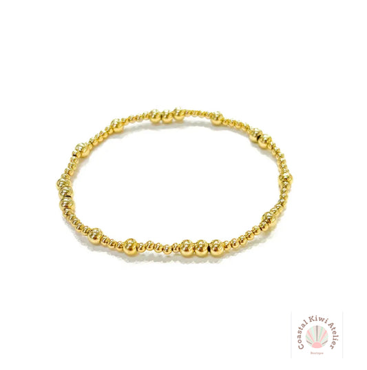 2mm & 4mm mixed gold filled bead bracelet