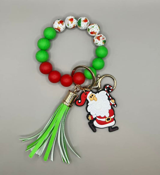 Christmas Silicone Wristlet Key Chains